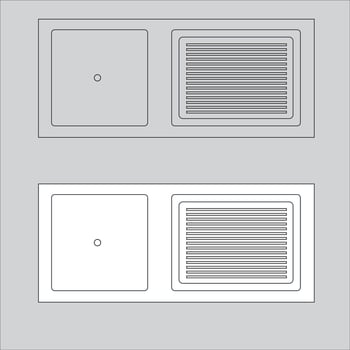 Illustration Design of sink icon. Sink is black and white and outline only. Suitable to include in your home plan design vector