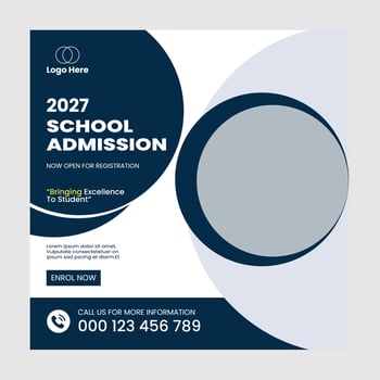 School Admission Social Media Post design vector