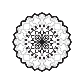 Black and white traditional mandala background with ornament vector