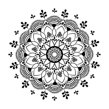 Black and white mandala background with ornament design vector