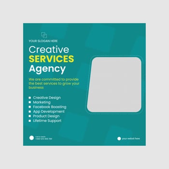 Creative Service Agency Social Media Post vector