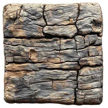 Rustic Weathered Wooden Plank with Transparent Background, Ideal for Design Projects and Crafting png