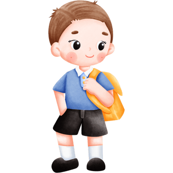 Cute male student png