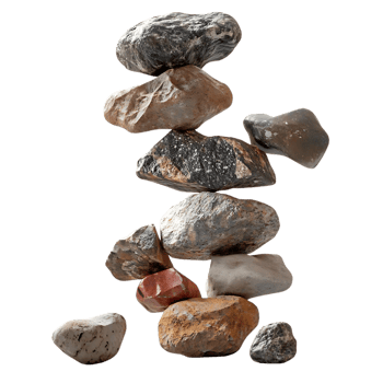 Stacked Stones with a Transparent Background - A Visual Feast of Natural Beauty png