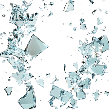 Shattered Glass with a Transparent Background A Dramatic Display of Broken Pieces png