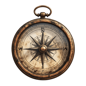 Vintage Compass with Transparent Background, A Nautical Treasure of Direction png