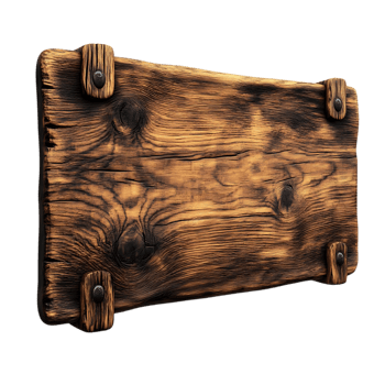 Rustic Wooden Sign with Transparent Background, Ideal for Vintage Branding and Rustic Decor png