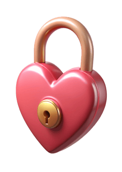 Elegant Heart Padlock with Vintage Ornate Details png