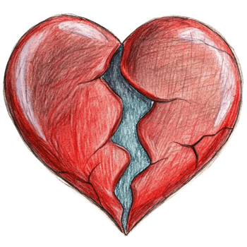 Heart Cracking with Sadness png
