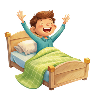 Boy Waking Up Refreshed png
