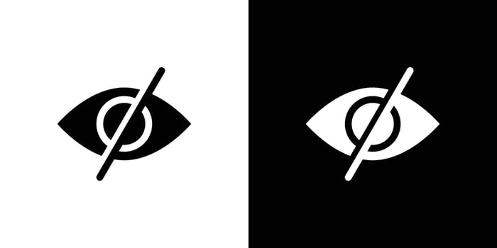 Hide icon logo set vector