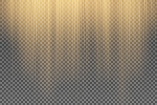 Light effect of lens flares. Yellow glowing light explodes on a transparent background vector