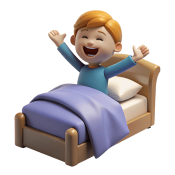 Smiling Boy in Bed png