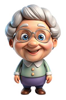 Granny with a Warm and Kind Smile png