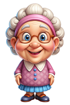 Smiling Granny with a Radiant and Cheerful Expression png