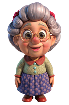 Happy Granny with a Big Smile png