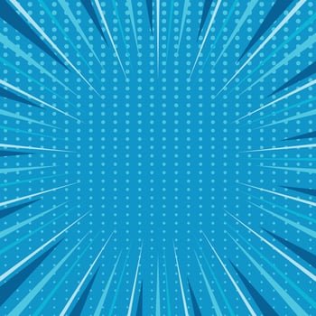 Blue radial lines comic background vector