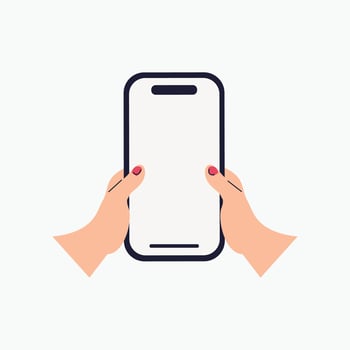 Two Hand Holding Phone Illustration vector