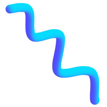 Blue Wavy Curvy Squiggle Line Art 3D Elements png