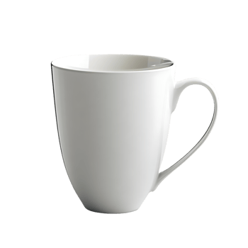 White Ceramic Mug with Transparent Background for Coffee, Tea, or Hot Chocolate png