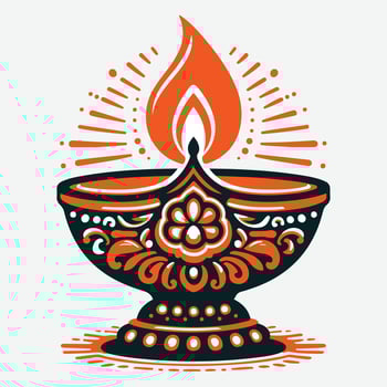 Festive Diwali Oil Lamp Artwork for Eye-Catching Festival Designs vector