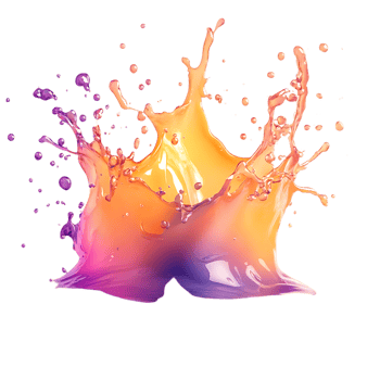Orange and Purple Liquid Splash with Transparent Background png