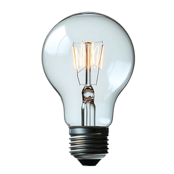 Glowing Light Bulb with Transparent Background, Isolated on Black, Vintage Filament, Clear Glass, Light Source, Idea, Innovation, Creativity, Energy, Inspiration,  Illumination, Bright, Electricity, Power, Technology, Design,  Decorative,  Retro,  Industr png