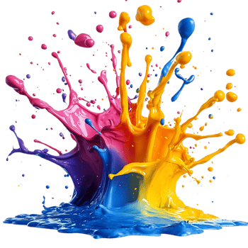 Vibrant Colors Splashing and Exploding Against a Transparent Background, Creating a Colorful Abstract Masterpiece png