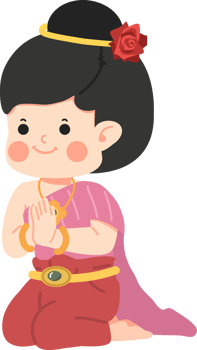 girl in Thai traditional greeting png