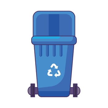 Opened Transportable Paper Waste Container vector