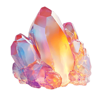Rainbow Aura Quartz Crystals with a Transparent Background png