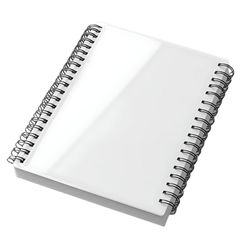 Blank Spiral Notebook with Transparent Background, Ideal for Mockups and Designs png