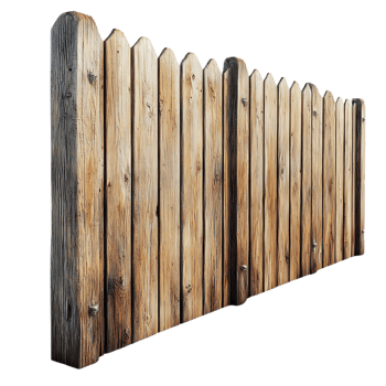 Rustic Wooden Fence with Transparent Background for Design Projects png