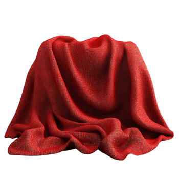 Red Fabric Draped Over a Transparent Background, Draped Fabric Mockup with Red Texture, Textile Design with Transparent Background png