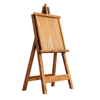 Wooden Easel with Transparent Background,  Ready for Your Creative Expression,  Perfect for Displaying Artwork png
