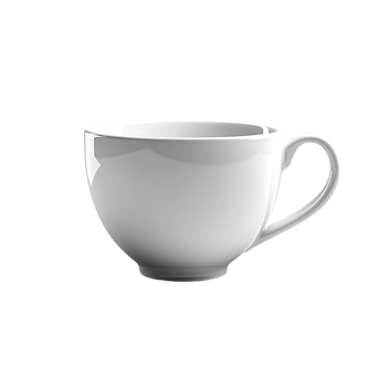 White Ceramic Mug with a Transparent Background, Perfect for Coffee or Tea Enjoyment png