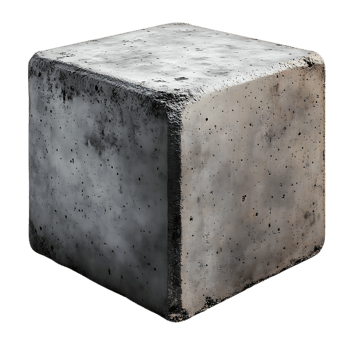 Concrete Cube with a Transparent Background, Isolated and Ready to Use in Your Design Projects png