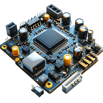 Circuit Board with Components and a Transparent Background png