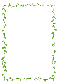 A4 paper frame green leaves png