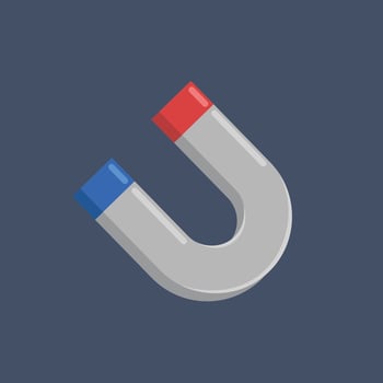 a magnet in flat design. vector
