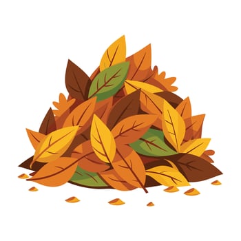 pile of dry leaves illustration vector