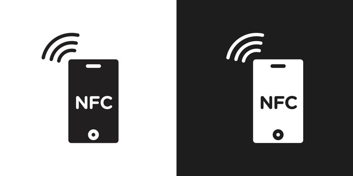 NFC communication icon logo set vector
