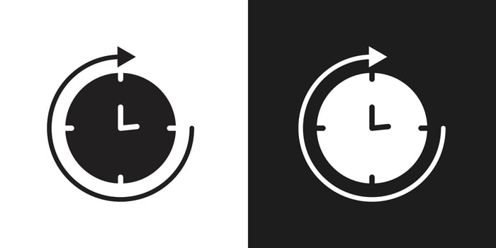 Time forward icon logo set vector