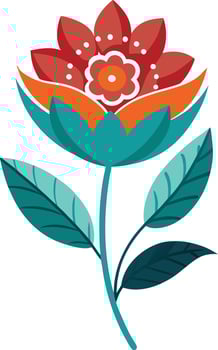 Modern abstract folk boho single isolated flowers Design vector