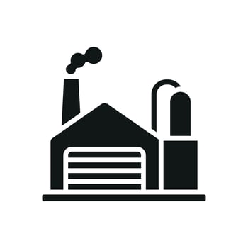 Modern graphic concept showcasing a simple factory building icon design vector