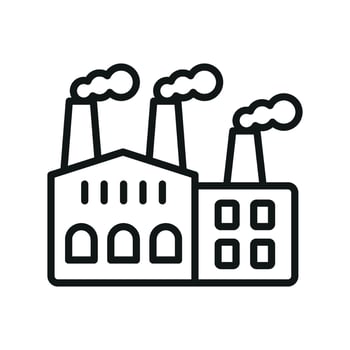 Concept graphic highlighting a simple and modern factory building icon design vector