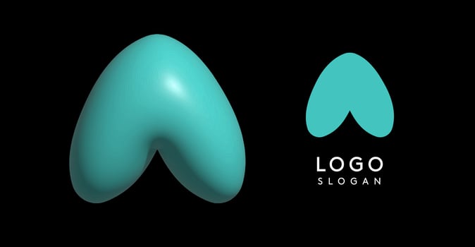 Inflatable letter A appealing 3D logo, glossy shiny bubble logotype for education and childish poster design, U2K brand identity, tech startup, eye-catching typographic. illustration vector