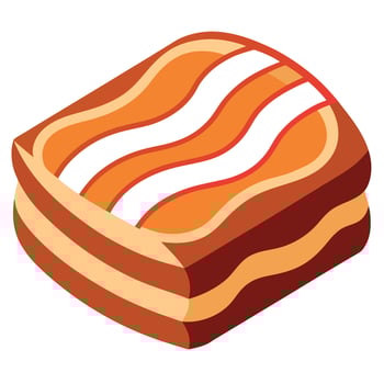Cooked pork belly slice vector