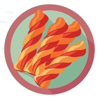 Keto bacon twists platter vector