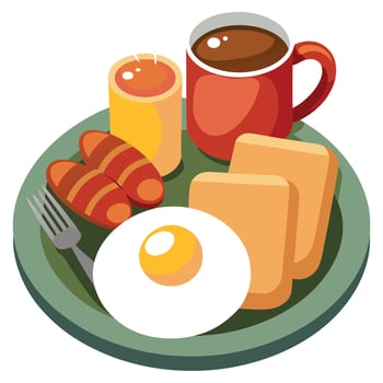 Full English Breakfast with Tea vector